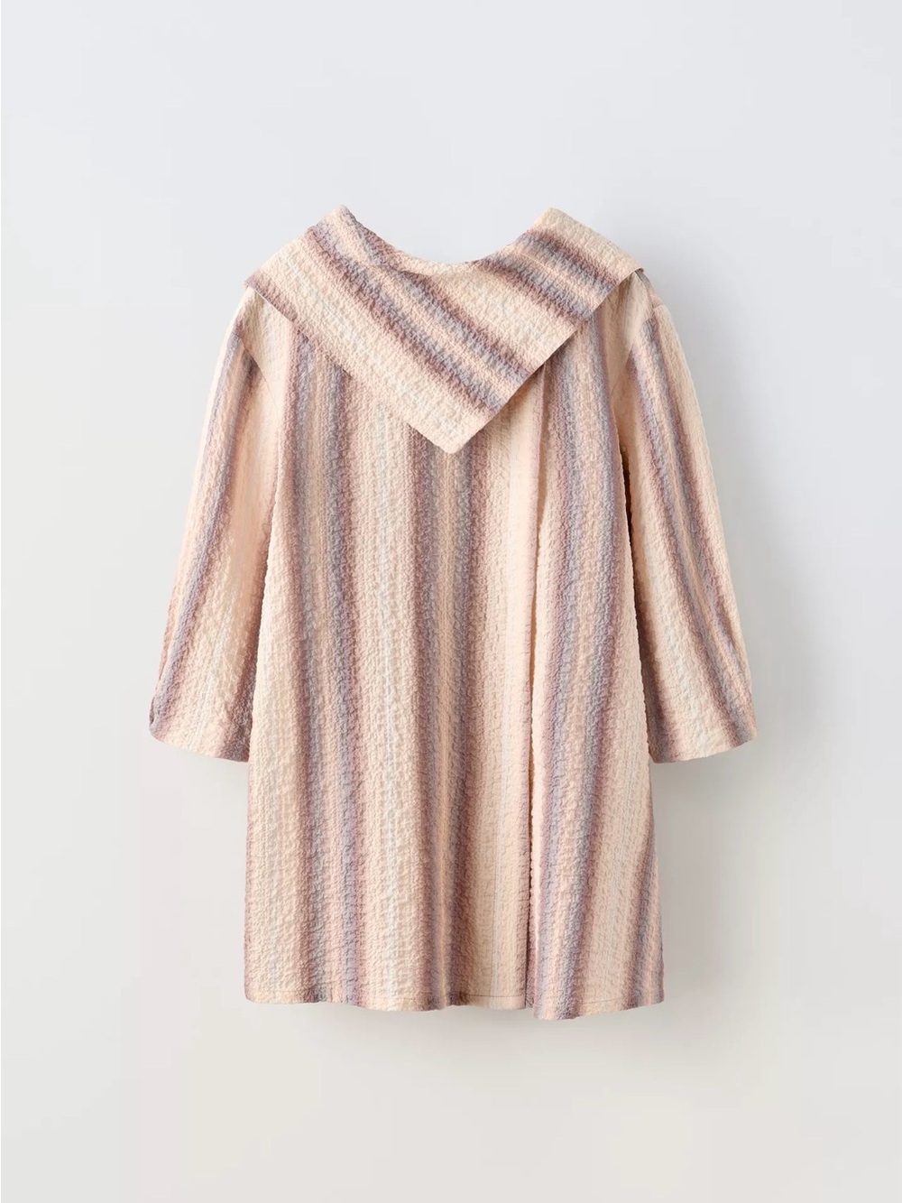 Zara Girls’ Beige and Brown Striped Textured Tunic
